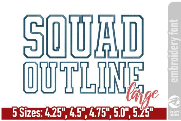 Review: Squad Outline Embroidery Font - Large