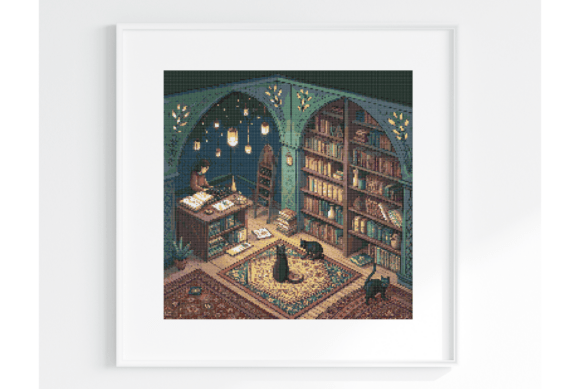 Reviewing the Cozy Bookshop Cat Cross Stitch Pattern